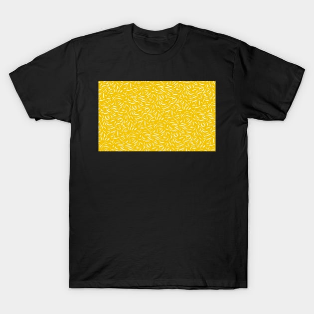 Yellow and White Abstract Lines T-Shirt by annaprendergast